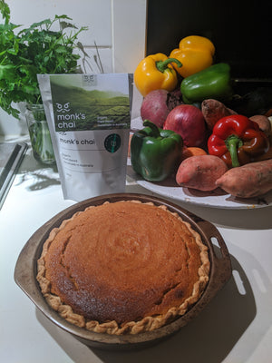 Monk's Chai Sweet Potato Pie Recipe (Non-vegan)