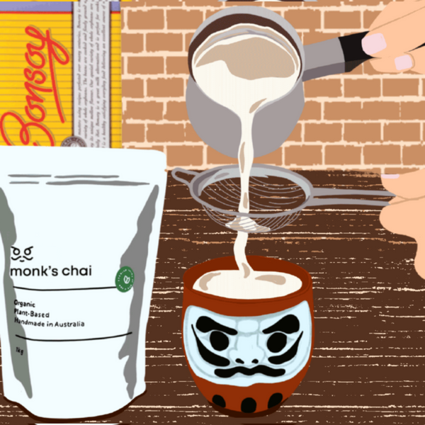 Monk's Chai Handmade Japanese Daruma Mug